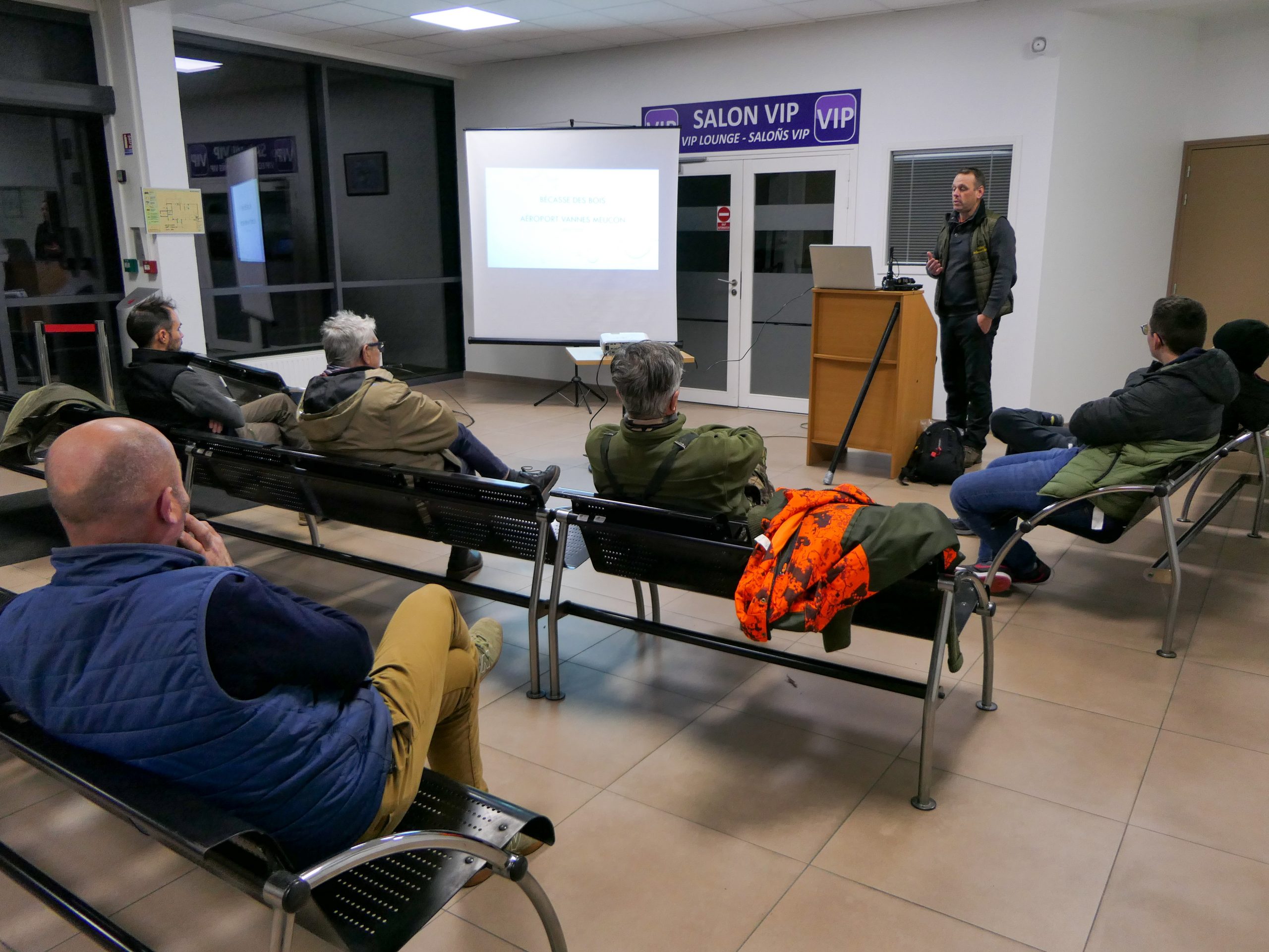 Rencontres à l'aéroport autour de la bécasse avec la Fédération de Chasse du Morbihan